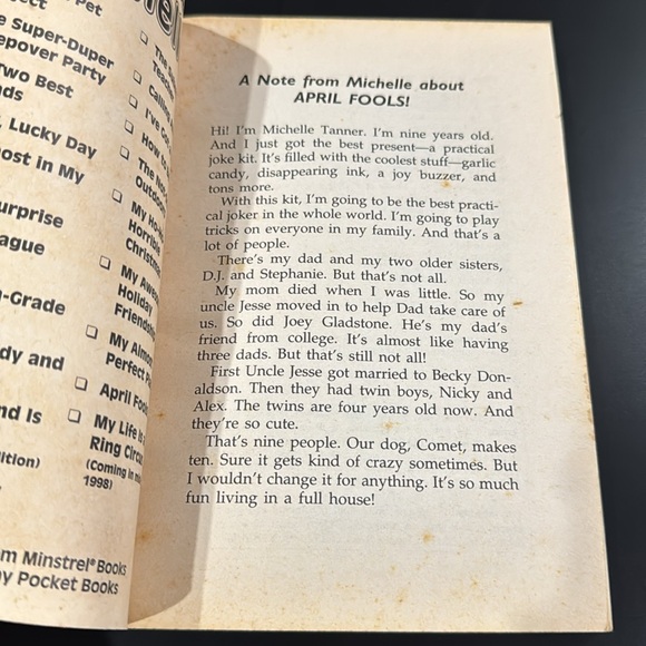 Full House Michelle #19: April Fools! by Nina Alexander - Paperback Novel - Picture 7 of 12